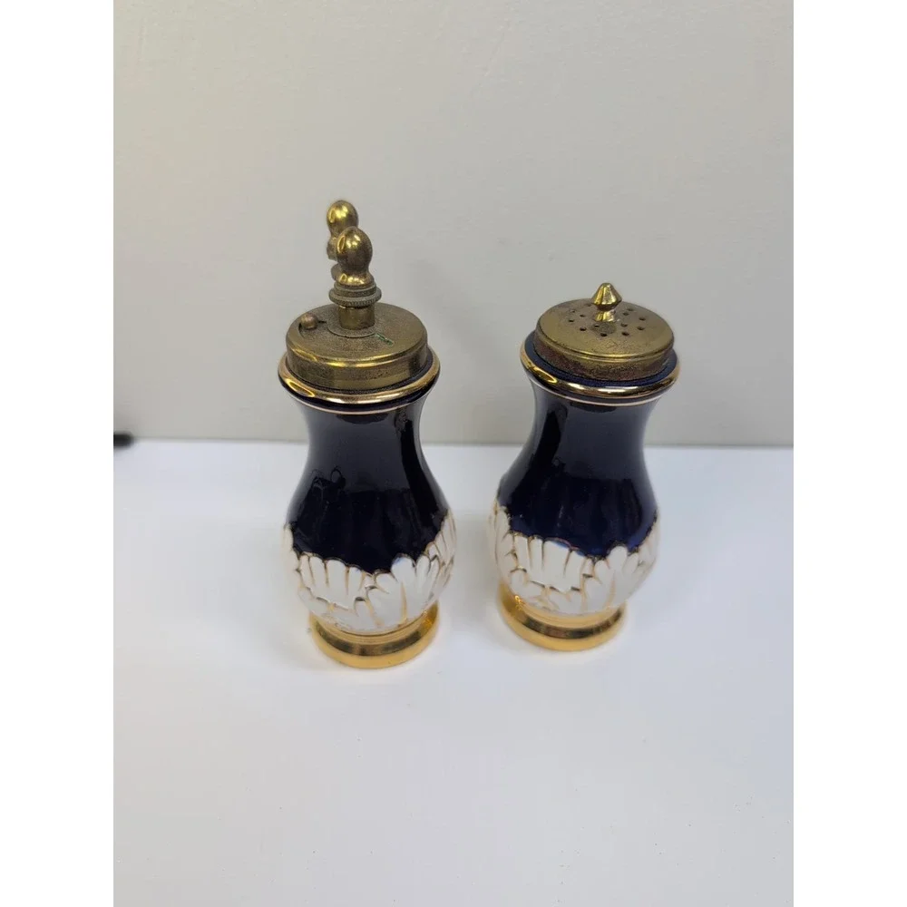 Macina‎ Temperata Cobalt Blue Porcelain Pepper Mill Salt Shaker Italy Baroque